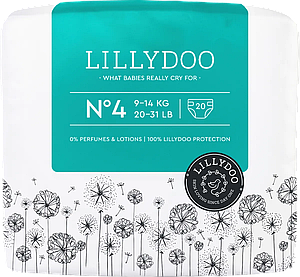 Биоразлагаемые эко-подгузники Lillydoo 4 размер ( 9-14 кг) Box (80 шт) 4уп*20 шт - изображение 2