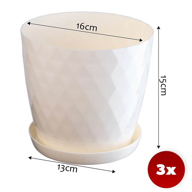 Квітковий горщик з блюдцем Kadax Amily K8157 3 шт - зображення 2