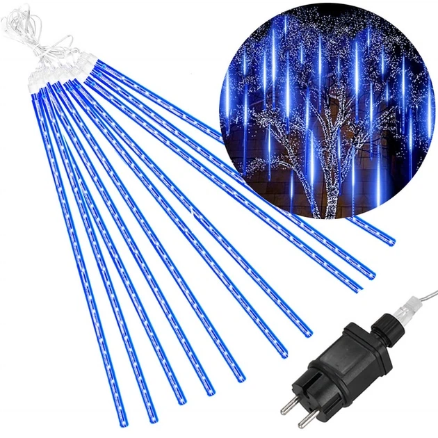 Ялинкові вогники Springos CL1210 480 LED бурульки 10 шт падаючий сніг метеори зовнішні Сині (5907719422251) - Фото 7 Ялинкові вогники Springos CL1210 480 LED бурульки 10 шт падаючий сніг метеори зовнішні Сині (5907719422251) - зображення 7