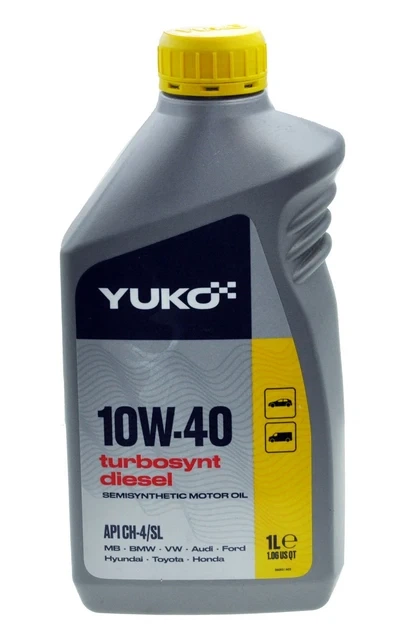 Олія YUKO TURBOSYNT DIESEL 10W-40 API SAE CH-4/SL ACEA E5, E2, 1 л (смаз333) - Фото 1 Олія YUKO TURBOSYNT DIESEL 10W-40 API SAE CH-4/SL ACEA E5, E2, 1 л (смаз333) - зображення 1