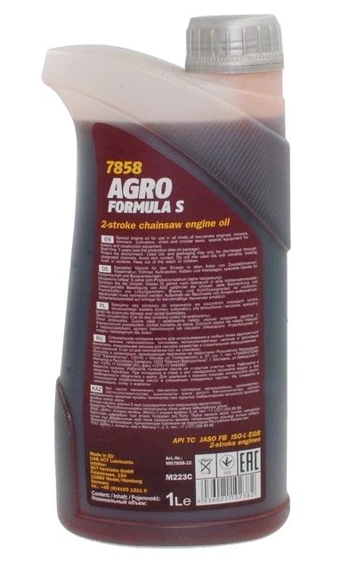 Масло для 2-х тактных двигателей MANNOL Agro Formula S API TC, 1 л, для садовой техники (смаз212) - изображение 2
