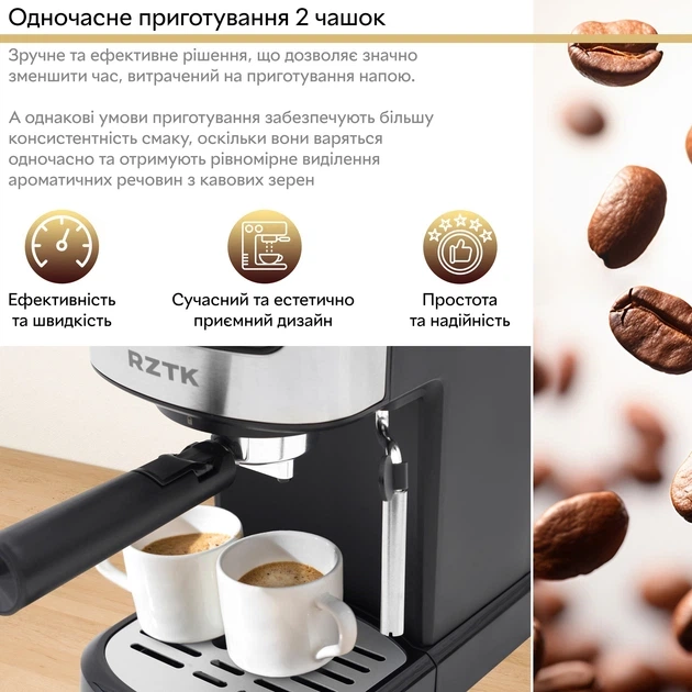 Кофеварка рожковая RZTK Espresso – фото, отзывы, характеристики в