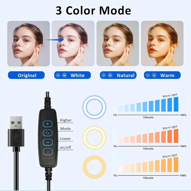 Кольцо настольное освещение с телескопической подставкой hello light - изображение 3