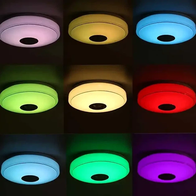 Потолочный светильник 26см Bluetooth пульт RGB мощность 60 Вт напряжение 220В для бытового использования - изображение 3