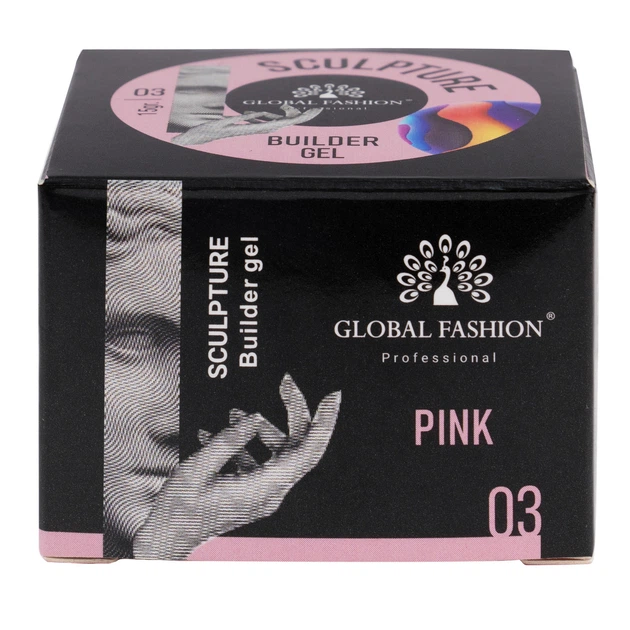 Скульптурный гель «SCULPTURE BUILDER GEL» Global Fashion № 03, 15 гр (Розовый) - изображение 6