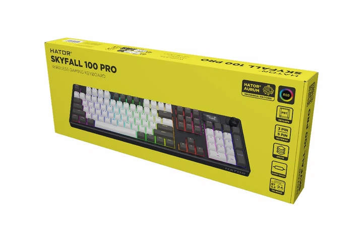 Ігрова клавіатура HATOR Skyfall 100 PRO бездротовий grey-black silent switches (HTK4100UA) - Фото 7 Ігрова клавіатура HATOR Skyfall 100 PRO бездротовий grey-black silent switches (HTK4100UA) - зображення 7