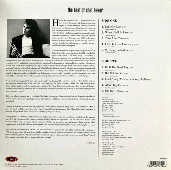 Chet Baker - The Best Of (Серебристый, 180 грамм, Сборник) - Фото 2 Chet Baker - The Best Of (Серебристый, 180 грамм, Сборник) - изображение 2