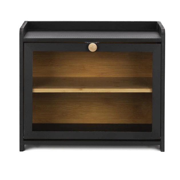 Хлібниця Springos бамбукова двоярусна з віконцем чорна KI0160 (5908455306133) - зображення 5