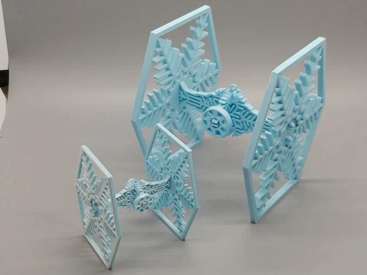 Сборная Елочная Игрушка Snowflake Tie Fighter Kit Card Ornament 3Д Печать Голубой 10 См - изображение 3