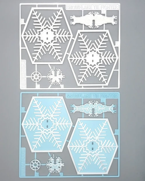 Сборная Елочная Игрушка Snowflake Tie Fighter Kit Card Ornament 3Д Печать Голубой 10 См - изображение 5
