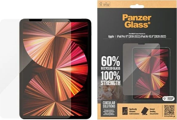 Szkło hartowane PanzerGlass Screen Protector Ultra-Wide Fit do Apple iPad Pro 11" 2018-2022 / iPad Air 10.9" 2020-2022 (5715685000980) - obraz 2