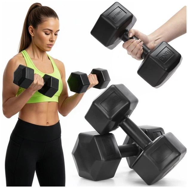 Гантелі для вправ Actiget бітумні 2 × 10 кг ACT0164 (5908455309868) - зображення 9