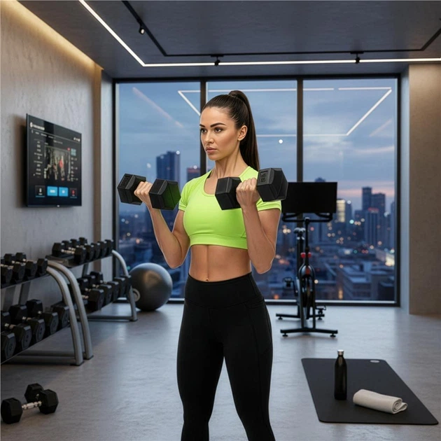 Гантелі для вправ Actiget бітумні 2 × 5 кг ACT0163 (5908455309851) - зображення 9