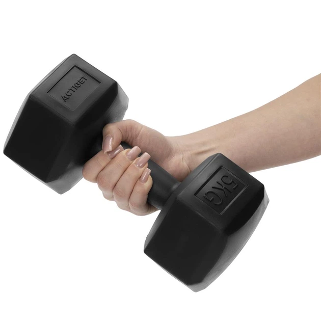 Гантелі для вправ Actiget бітумні 2 × 5 кг ACT0163 (5908455309851) - зображення 5