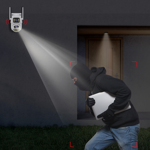 Wi-Fi камера видеонаблюдения с датчиком движения и подсветкой, 8MP/ IP видеокамера - изображение 2