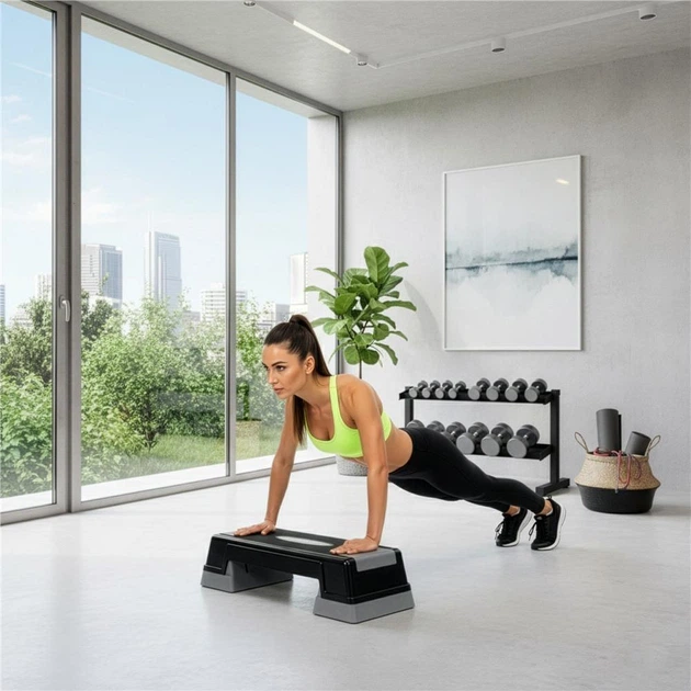 Степ для аеробіки Actiget 2 рівні чорно-сірий ACT0120 (5908455309424) - зображення 13