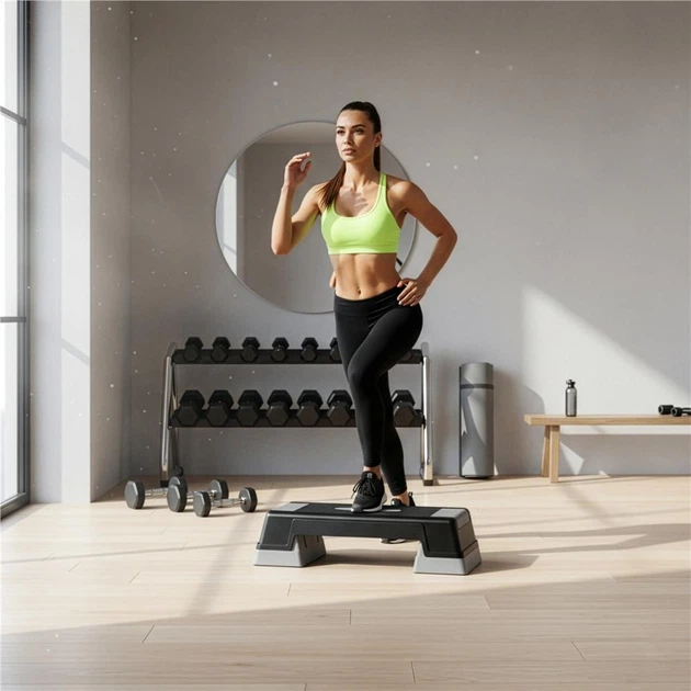 Степ для аеробіки Actiget 2 рівні чорно-сірий ACT0120 (5908455309424) - зображення 14