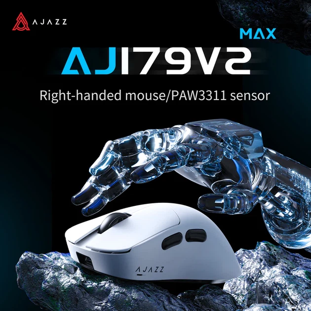 Игровая мышь AJAZZ AJ179 V2 White | PAW3311 | 12000 DPI | 49 г | Tri-Mode (2.4G / Bluetooth / USB-C) | RGB - изображение 7