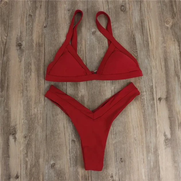 Жіночий купальник Роздільний Еластан S Бордовий (79/33) - зображення 2
