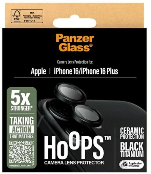 Szkło hartowane Panzer Glass Hoops Lens Protector do Apple iPhone 16/16 Plus Black (1281) - obraz 4