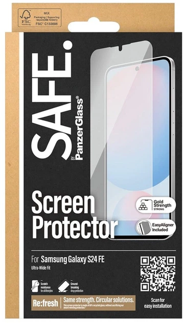 Szkło hartowane Panzer Glass Safe do Samsung Galaxy S24 FE Transparent (SAFE95976) - obraz 2