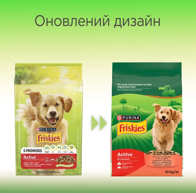 Сухой корм для взрослых собак Purina FRISKIES Active с повышенной
