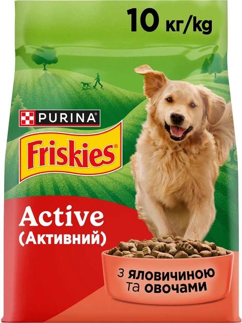 Сухой корм для взрослых собак Purina FRISKIES Active с повышенной