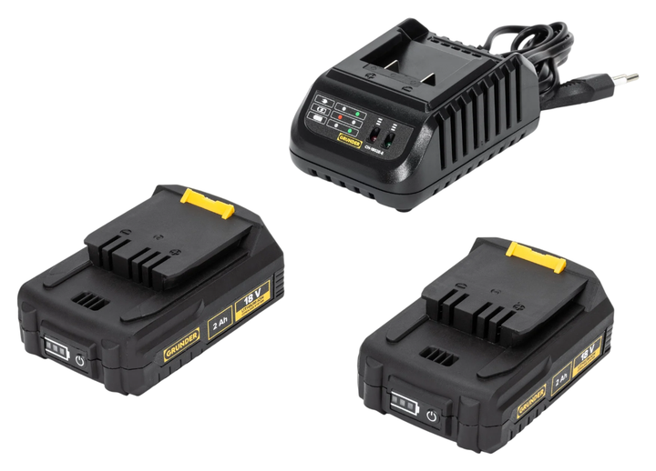 Набір акумуляторних інструментів Grunder CD-B0A18+CW-B1218E 18 В 2 А·год (4772013443476) - зображення 7