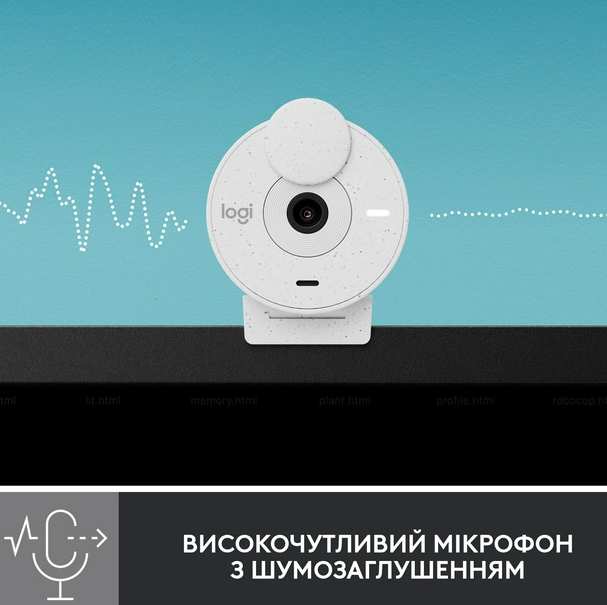 Веб-камера Logitech BRIO 300 FHD белый (960-001442) (6857746) - изображение 8