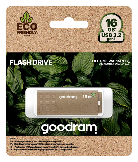Flash Drive Goodram UME3 16GB USB 3.2 Eco Friendly (UME3-0160EFR11) (7059538) - Фото 5 Flash Drive Goodram UME3 16GB USB 3.2 Eco Friendly (UME3-0160EFR11) (7059538) - изображение 5