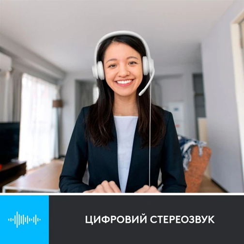 Гарнітура Logitech USB H390 (981-001286) білий (6857749) - Фото 8 Гарнітура Logitech USB H390 (981-001286) білий (6857749) - зображення 8