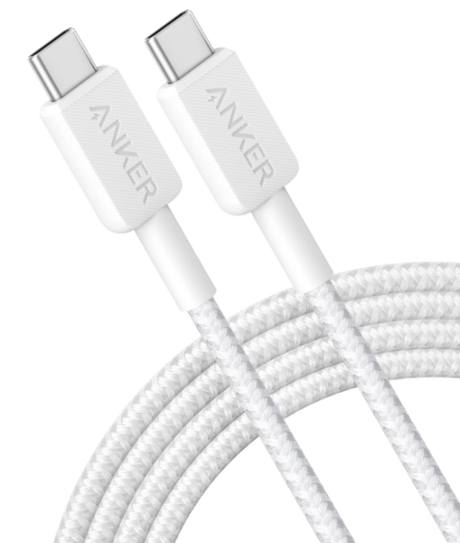 Кабель Anker 322 USB-C to USB-C - 0.9m Nylon білий (6962732) - изображение 2