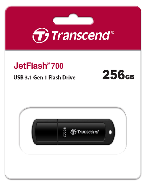 Flash Drive Transcend JetFlash 700 256GB USB 3.1 чорний (TS256GJF700) (6986640) - зображення 2