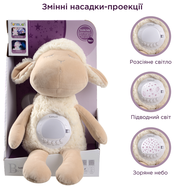 Іграшка FUNMUCH Овечка з функцією колисання, проектором; колискові, білий шум (FM666-78) - зображення 5