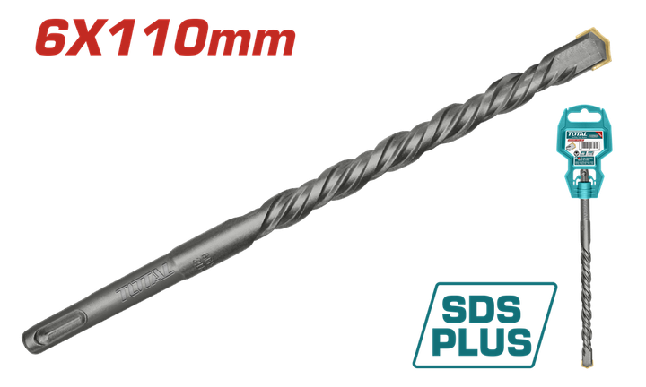 Бур TOTAL TAC310601 SDS plus 6x110мм (7090234) - Фото 1 Бур TOTAL TAC310601 SDS plus 6x110мм (7090234) - изображение 1