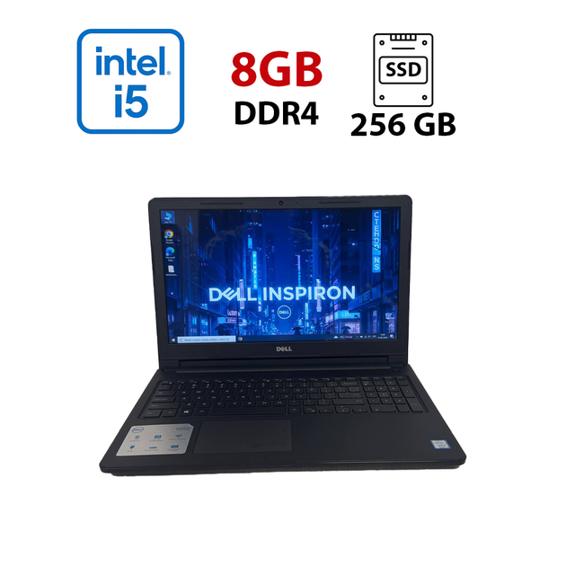 Ноутбук Dell Inspiron 3567 / 15.6" (1366x768) TN / Intel Core i5-7200U (2 (4) ядра по 2.5 - 3.1 GHz) / 8 GB DDR4 / 256 GB SSD / Intel HD Graphics 620 / WebCam б/у - Фото 1 Ноутбук Dell Inspiron 3567 / 15.6" (1366x768) TN / Intel Core i5-7200U (2 (4) ядра по 2.5 - 3.1 GHz) / 8 GB DDR4 / 256 GB SSD / Intel HD Graphics 620 / WebCam б/у - изображение 1