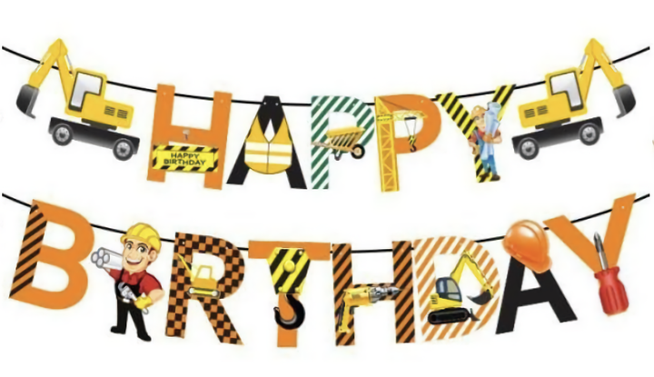 Гірлянда «Happy Birthday» Будівництво 16 см, / Construction Theme Happy Birthday Banner 16 cm, China - Фото 1 Гірлянда «Happy Birthday» Будівництво 16 см, / Construction Theme Happy Birthday Banner 16 cm, China - зображення 1