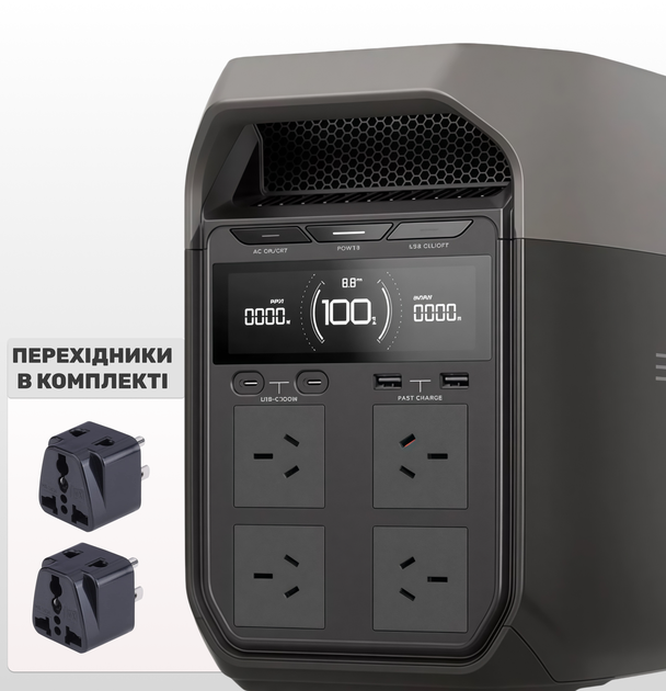 Зарядна станція EcoFlow DELTA 3 (1024 Wh / 1800W) електростанція екофло для дому та квартири - зображення 2