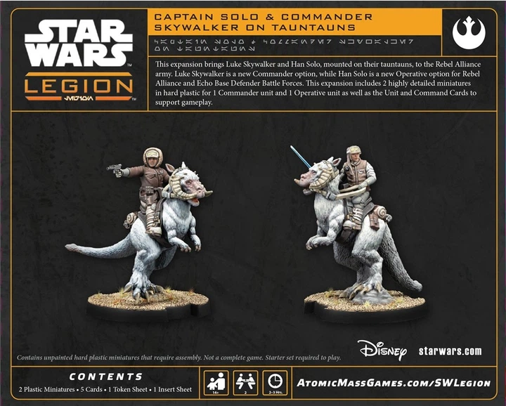 Набір фігурок для складання та розфарбовування Atomic Mass Games Star Wars Legion 2.0: Captain Solo & Luke Skywalker on Tauntaun (841333134624) - зображення 3