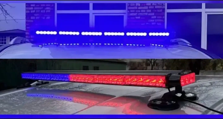 Стробоскоп-мигалка на дах автомобіля ФСО червоно синя 98см - зображення 4