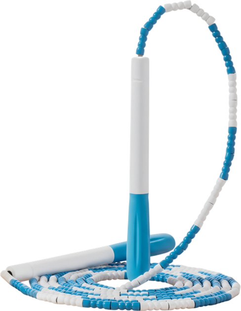 Скакалка EasyFit FreeRope бисерная 2.7 м Бело-голубая (56003731) - изображение 2