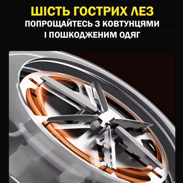 Машинка для удаления катышков с дисплеем для одежды 6 лез с защитой аккумуляторная черная - изображение 3