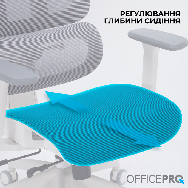 Офисное кресло OfficePro Skyline White/Dark Gray (OC680-W-DG-DG) - Фото 8 Офисное кресло OfficePro Skyline White/Dark Gray (OC680-W-DG-DG) - изображение 8