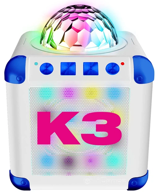 Odtwarzacz karaoke Studio 100 K3 Bluetooth Disco Box z pokazem świateł dyskotekowych i mikrofonem (MEK3B2001030) (5414233251538) - obraz 4