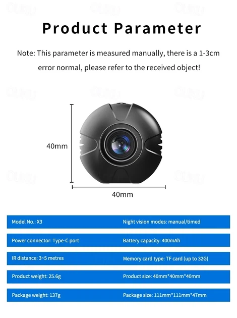 Мини Wi-Fi ip-камера HD 1080p без бренда - изображение 6