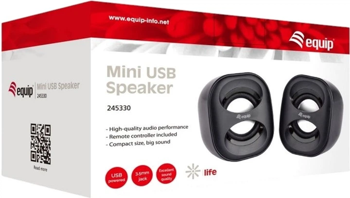 Акустична система Equip 245330 Mini USB Speaker 3W Black - зображення 2