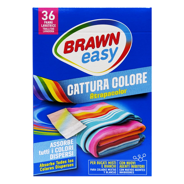Серветки для поглинання кольорів при пранні BRAWN bucato sicuro acchiappacolori x 36 fogli - Фото 1 Серветки для поглинання кольорів при пранні BRAWN bucato sicuro acchiappacolori x 36 fogli - изображение 1