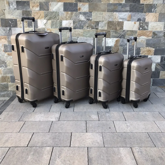 Валіза велика 92л дорожня на колесах Wings 147L Шампань ABS Plus пластик кодовий замок TSA та телескопічна ручка - зображення 7