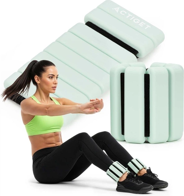 Obciążniki na ręce i nogi Actiget 1 kg Miętowe 2 szt. ACT0126 (5908455309486) - obraz 12