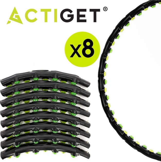 Hula-hop Actiget z wypustkami masującymi 88 cm Czarno-zielony ACT0135 (5908455309578) - obraz 9